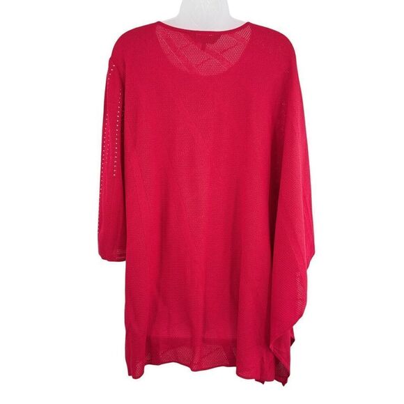 Ming Wang Tunic Top Blouse Size Large Poncho Sleeve Studded Lagenlook Boxy - Picture 5 of 11